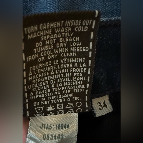 7 For All Mankind Slimmy Men’s Jeans 34x28 Dark Wash Slim Straight Fit Denim - Picture 10 of 12